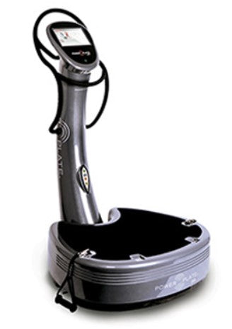 Portable excercise device with digital display on a white background