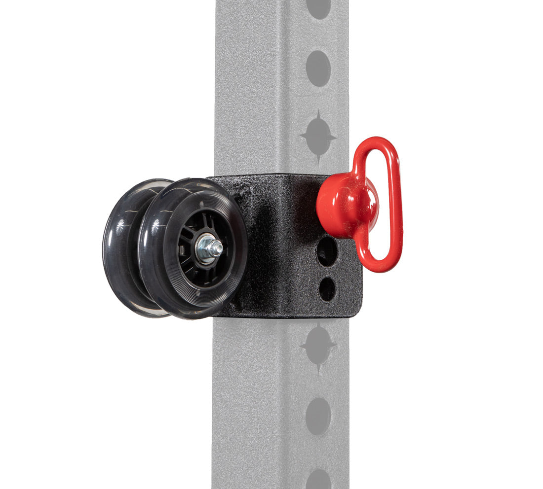 side view with a pin keeping the attachment holder in place