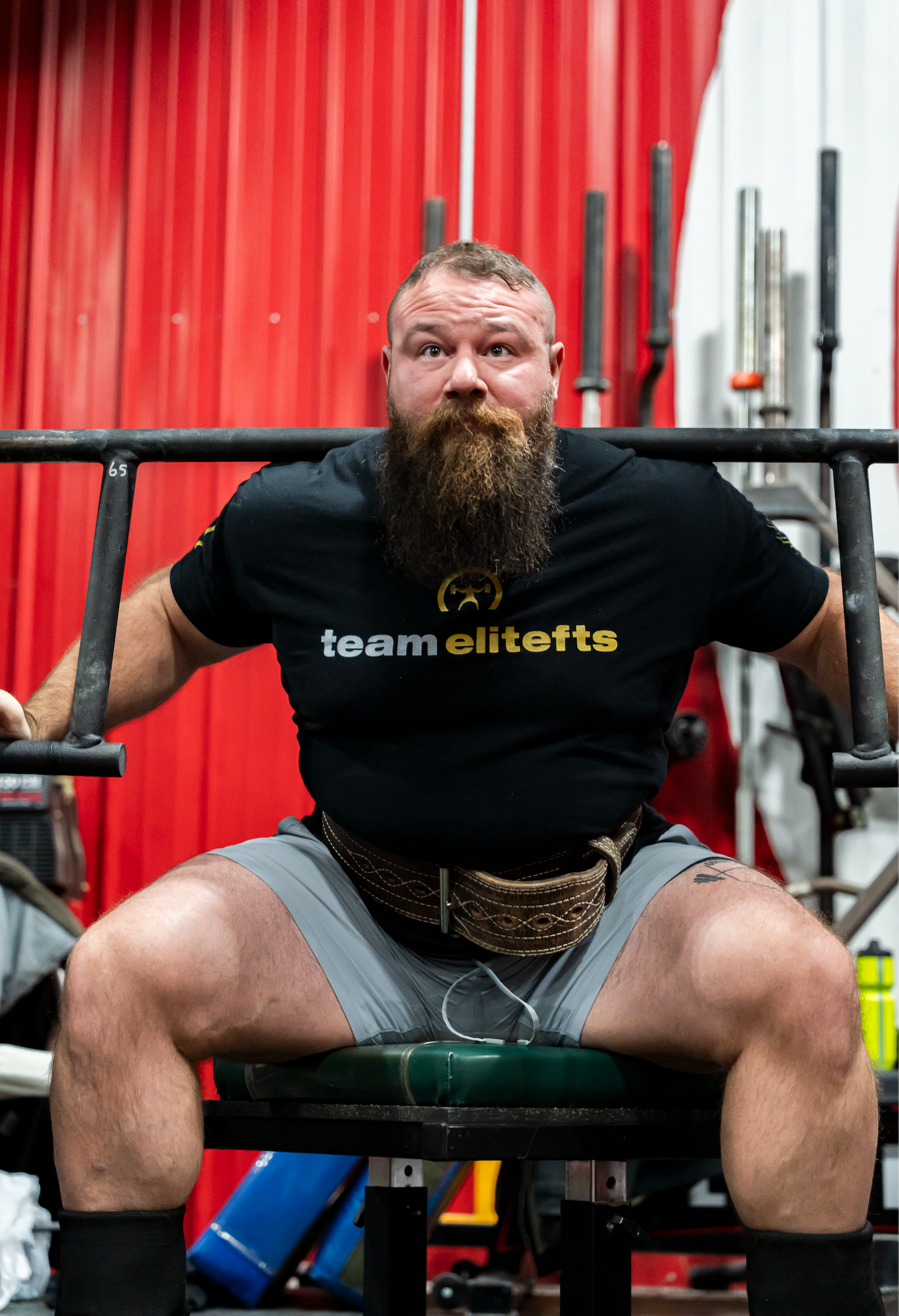 Rackable Squat Bar in use
