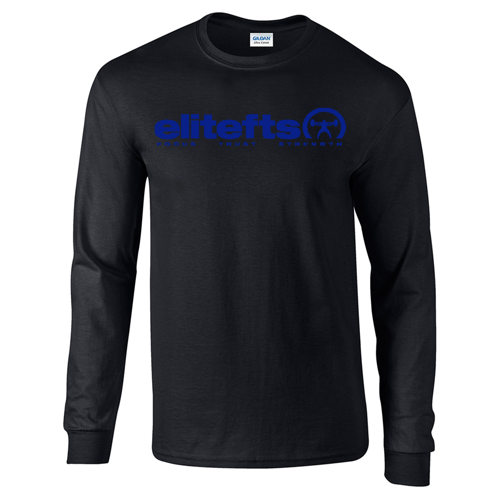picture of elitefts Tagline Royal Blue Long Sleeve T-Shirt black