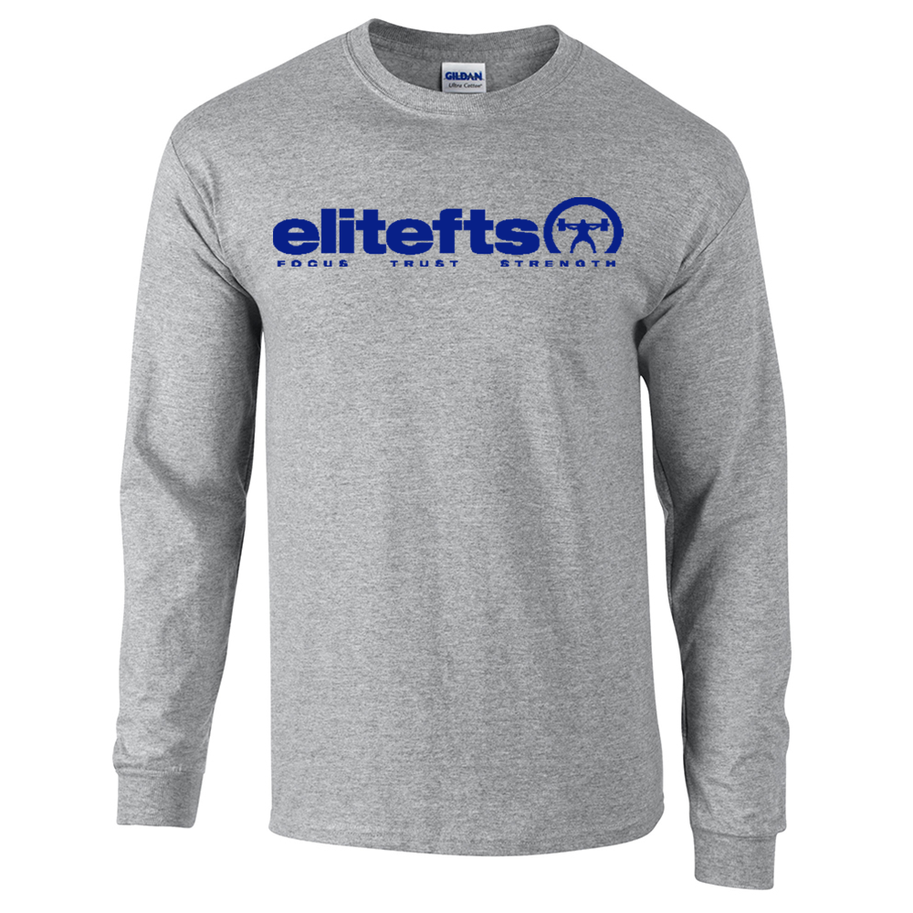 picture of elitefts Tagline Royal Blue Long Sleeve T-Shirt grey