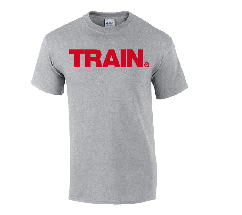 elitefts Train Red T-Shirt Grey