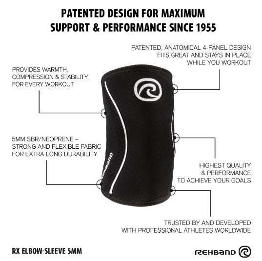 rehband rx elbow sleeve 5mm chart