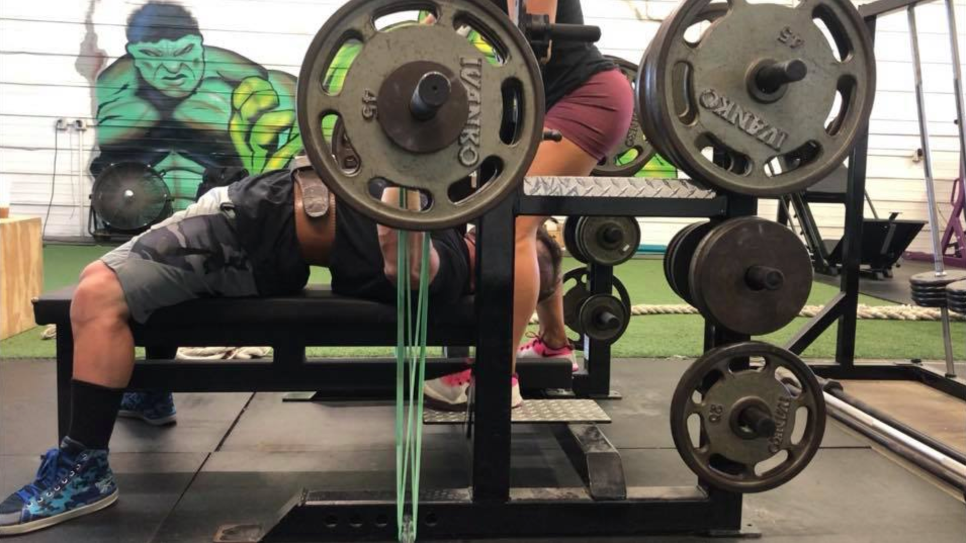 using monster mini bands on the bench press