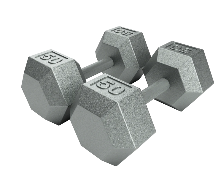 solid hex dumbells 50