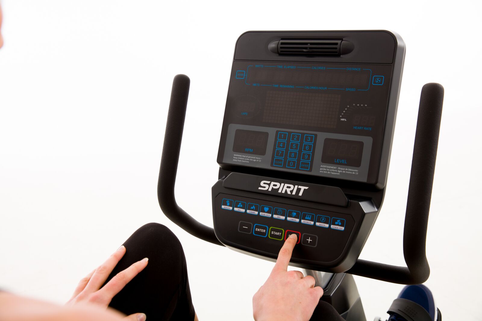 picture of cr900 recumbent bike being turned off