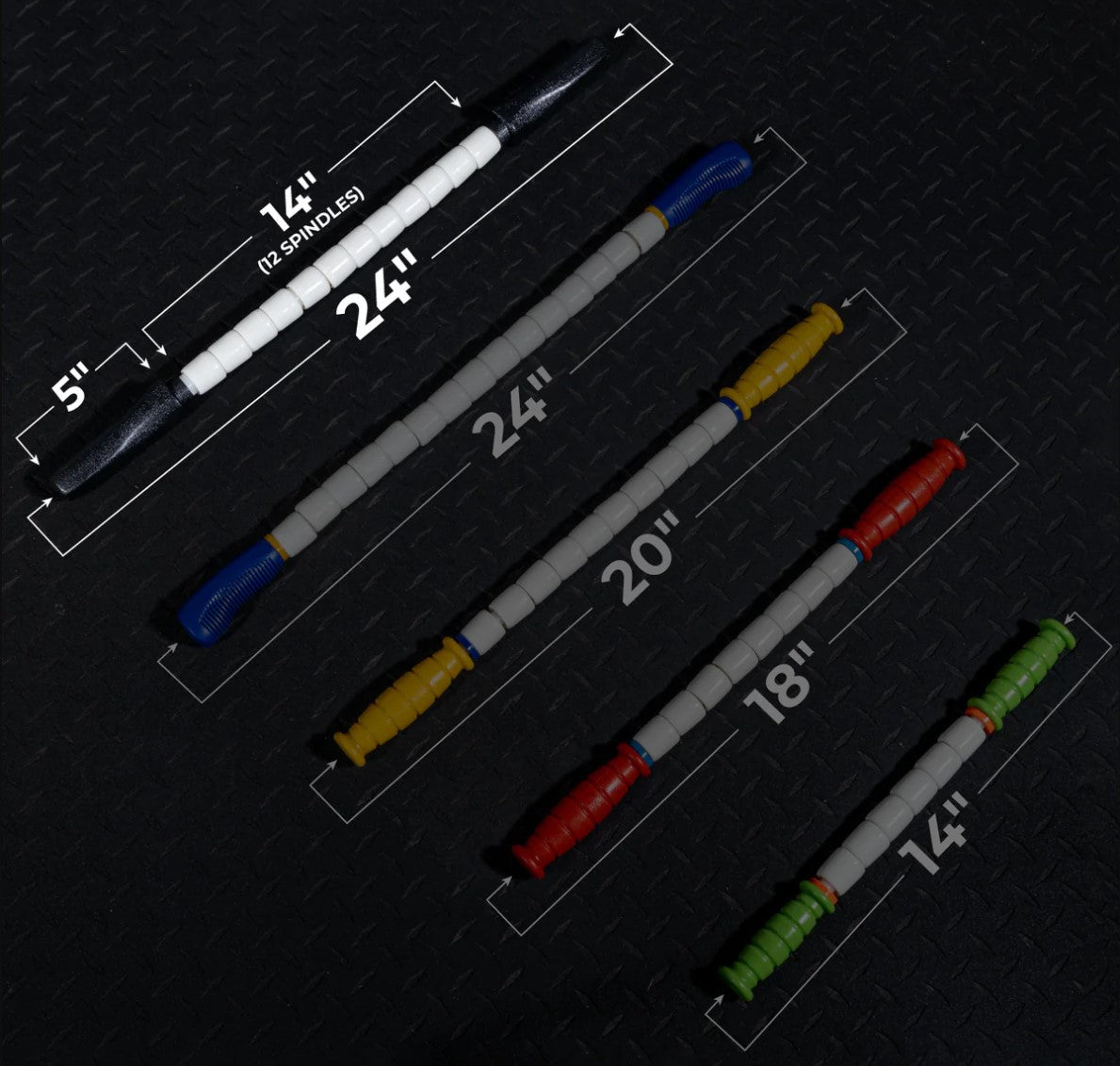 The Original Stick-Stiff Stick picture showing the length difference between sticks