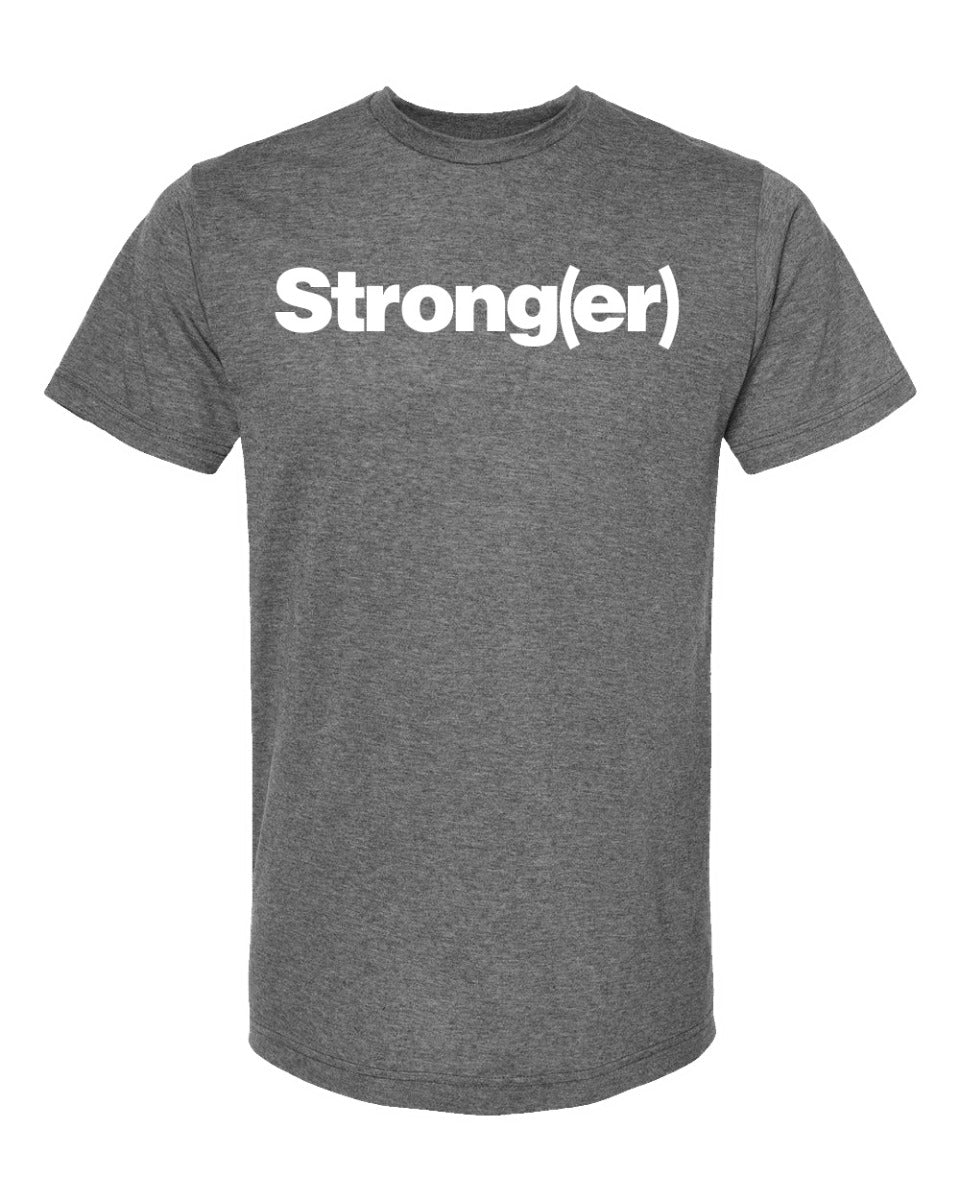 picture of elitefts Strong(er) White Premium T-Shirt grey