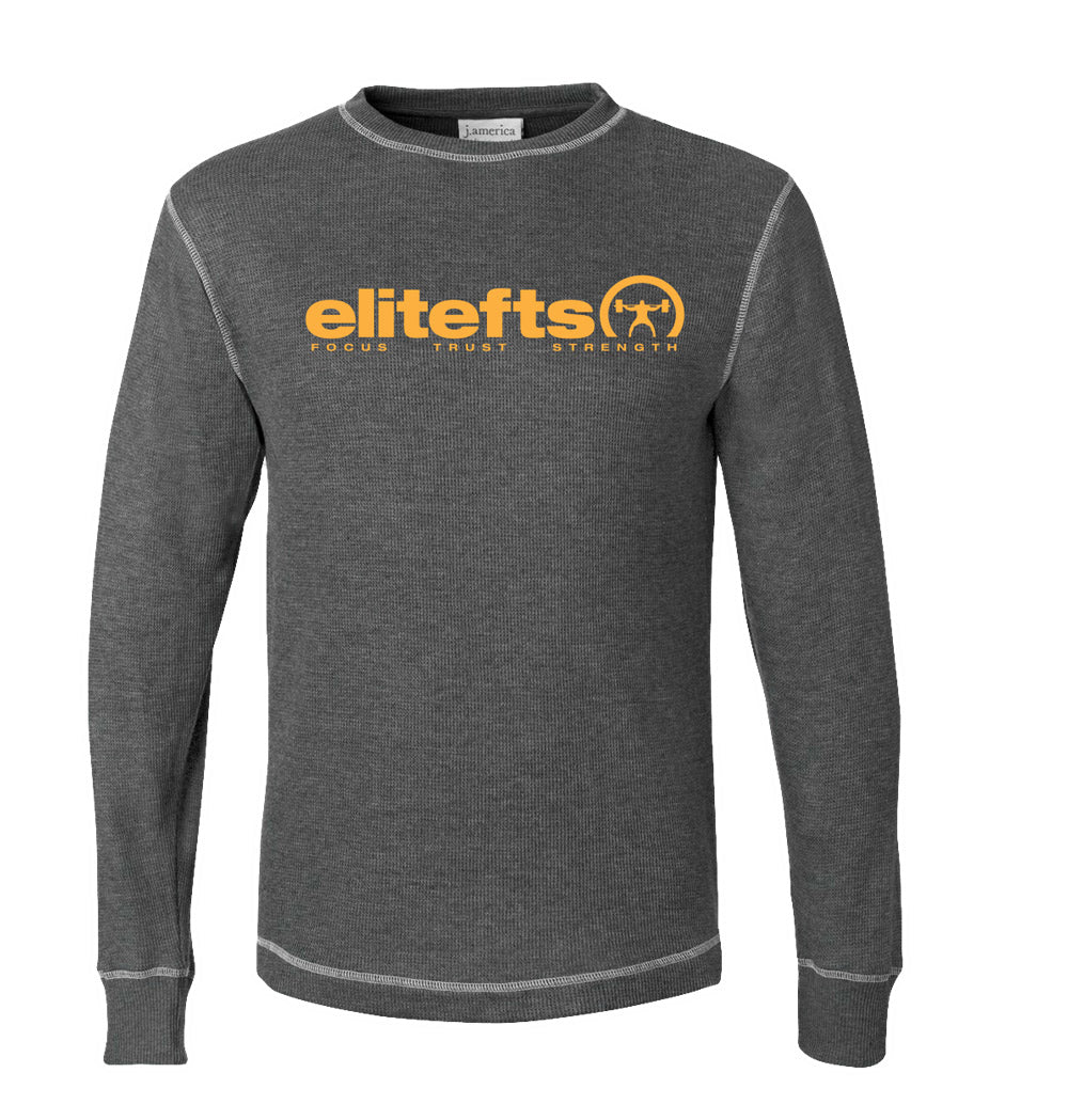 elitefts Tagline Gold Thermal Long Sleeve Shirt grey