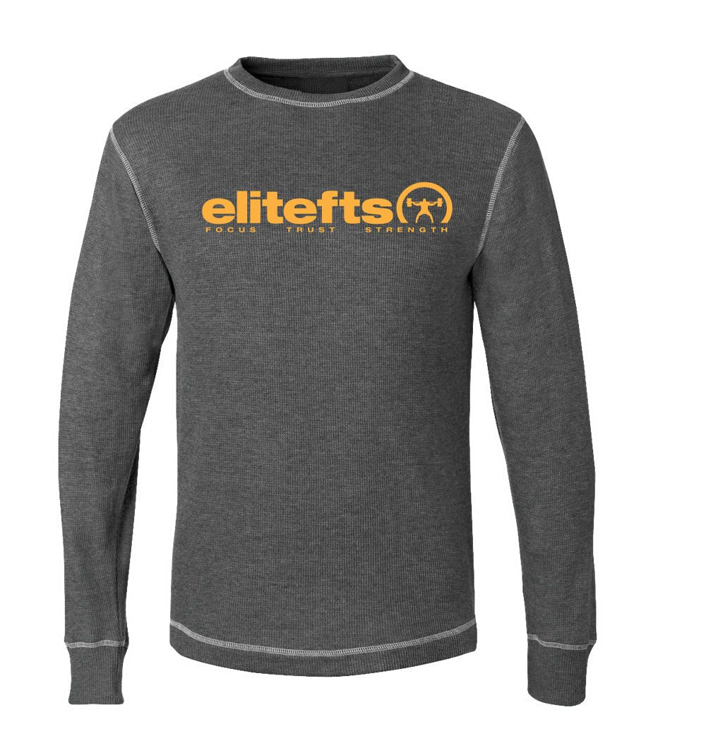 elitefts Tagline Gold Thermal Long Sleeve Shirt grey