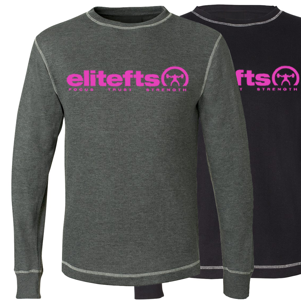 elitefts Tagline Pink Thermal Long Sleeve Shirt