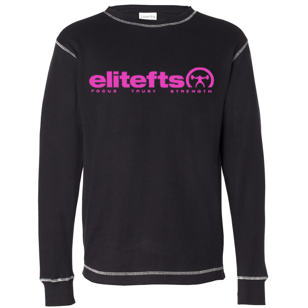 elitefts Tagline Pink Thermal Long Sleeve Shirt black