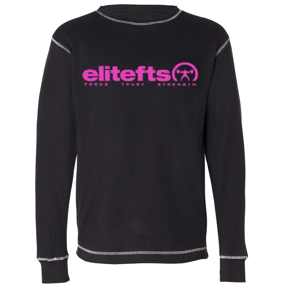 elitefts Tagline Pink Thermal Long Sleeve Shirt black