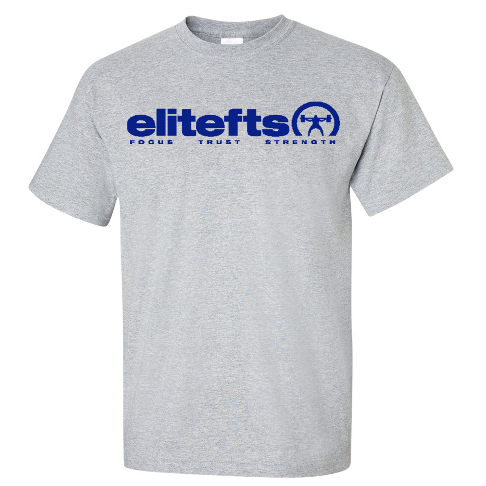 elitefts Tagline Royal Blue T-Shirt grey