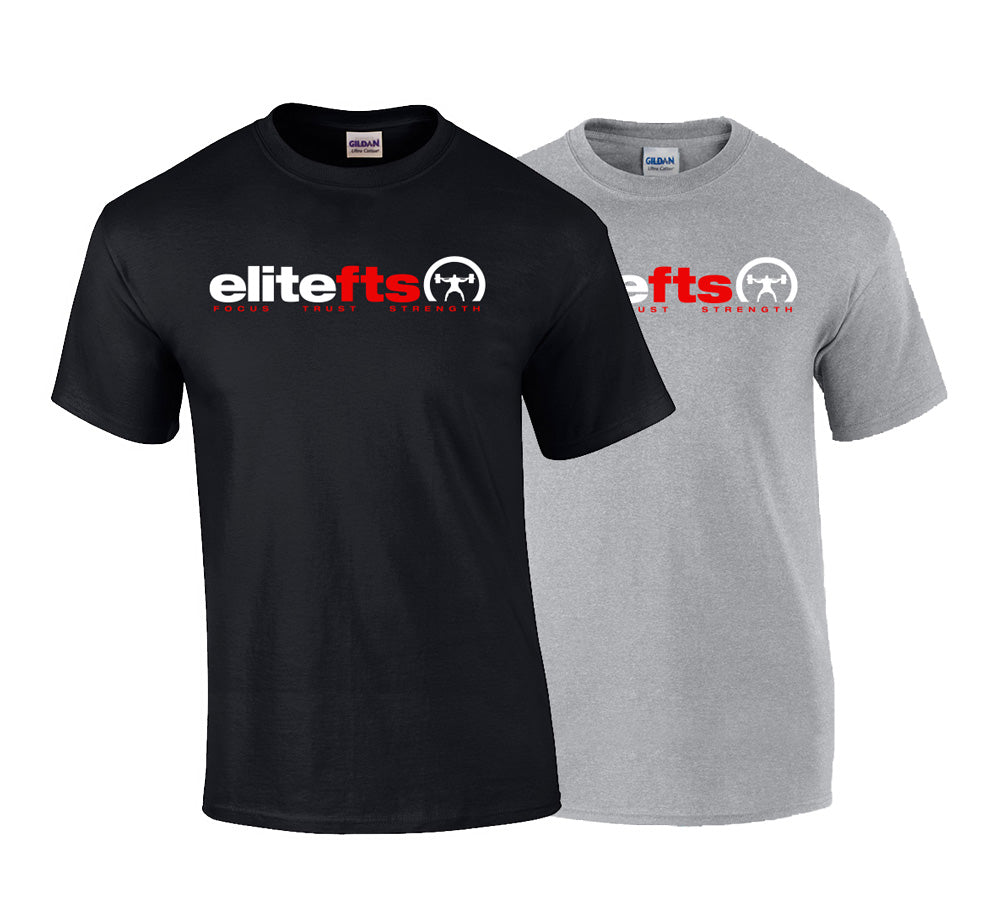 picture of elitefts Tagline Red and White T-Shirt