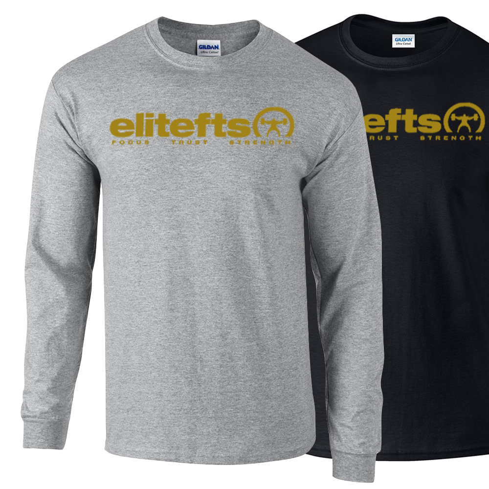 elitefts Tagline Vegas Gold Long Sleeve T-Shirt