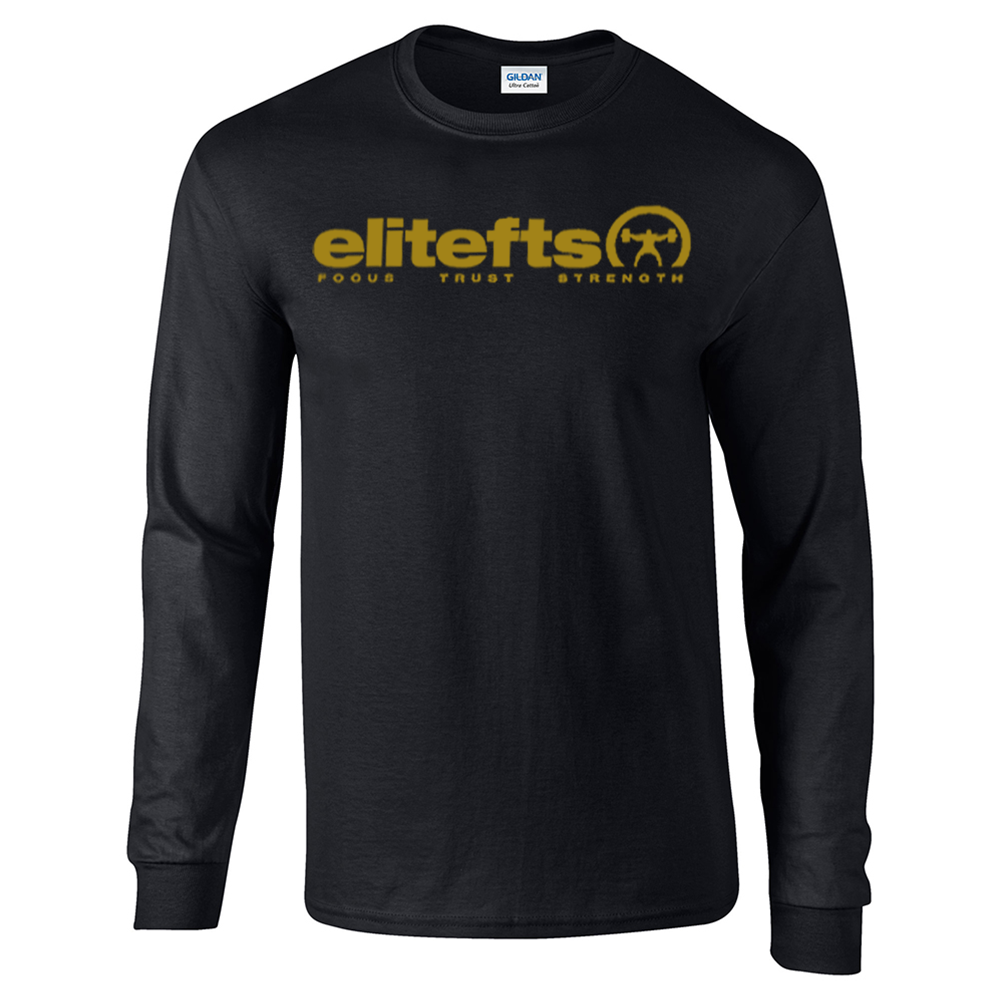 elitefts Tagline Vegas Gold Long Sleeve T-Shirt black