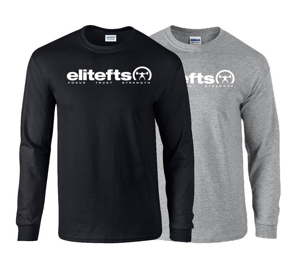 picture of elitefts Tagline White Long Sleeve T-Shirt