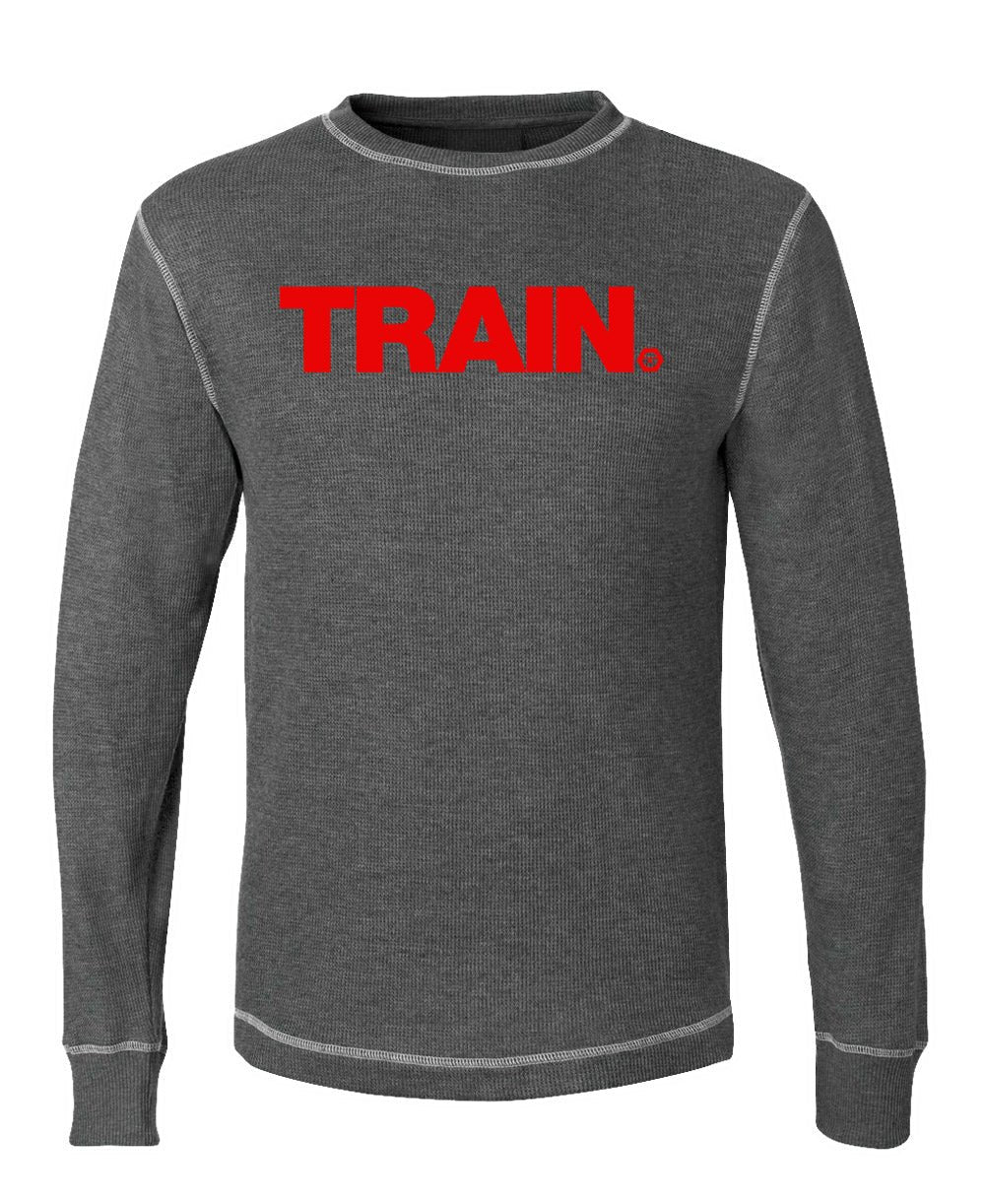 elitefts Train Red Thermal Long Sleeve Shirt gey
