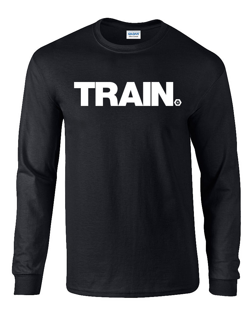 elitefts Train White Long Sleeve T-Shirt black