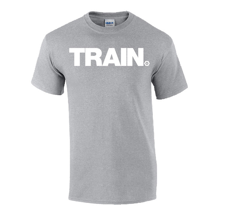 elitefts Train White T-Shirt Grey