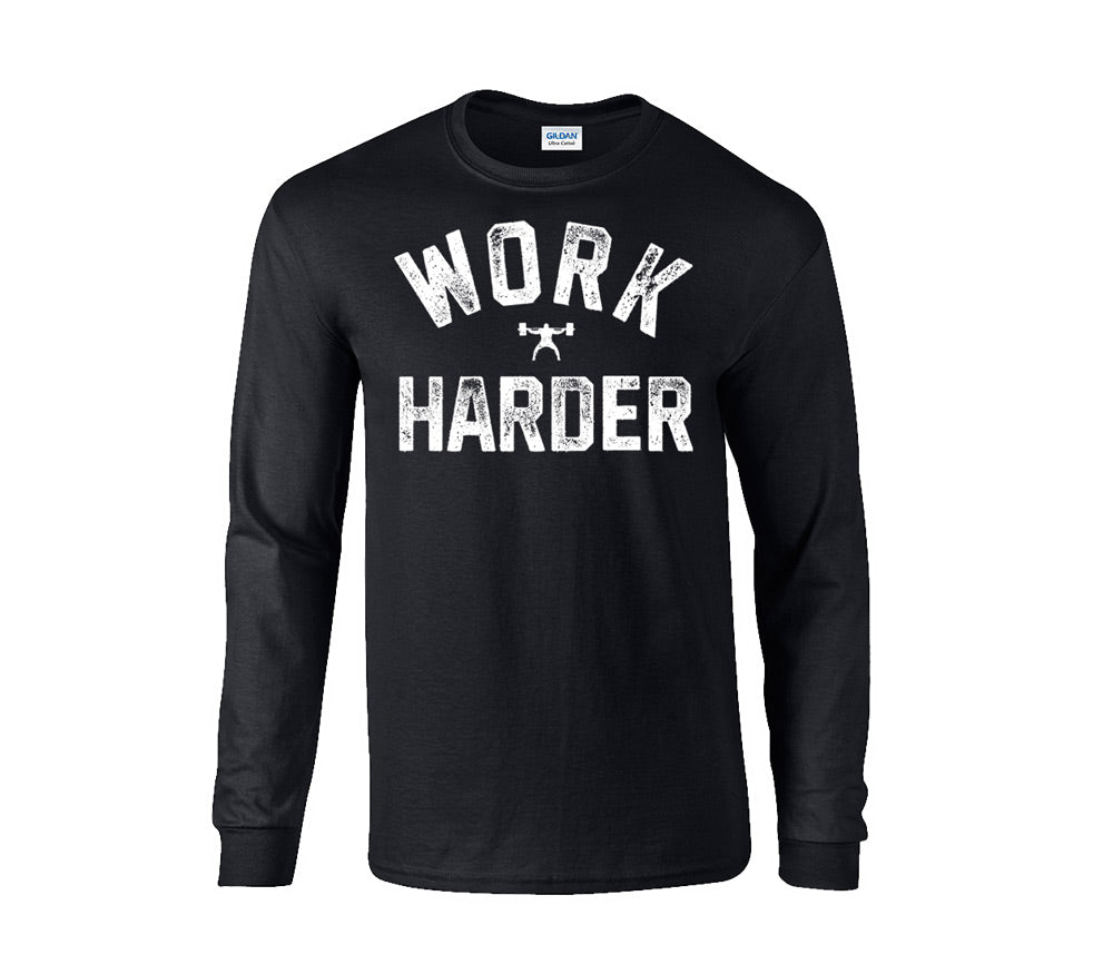 picture of elitefts Work Harder Long Sleeve T-Shirt black