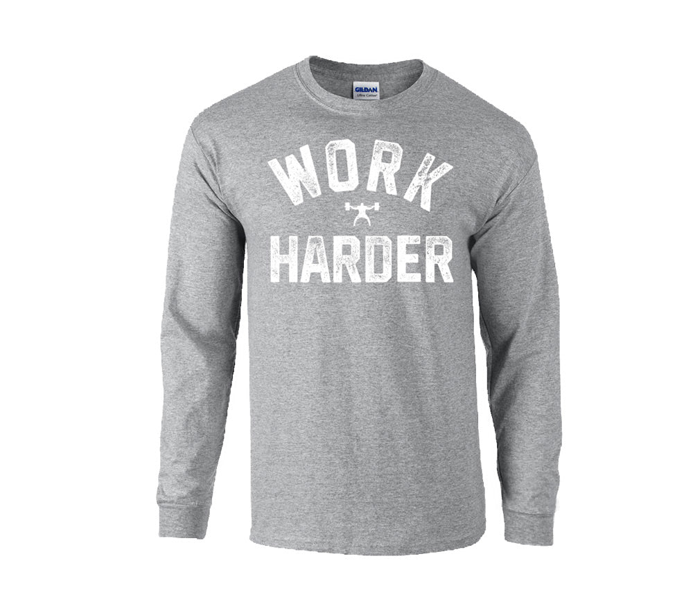 picture of elitefts Work Harder Long Sleeve T-Shirt grey