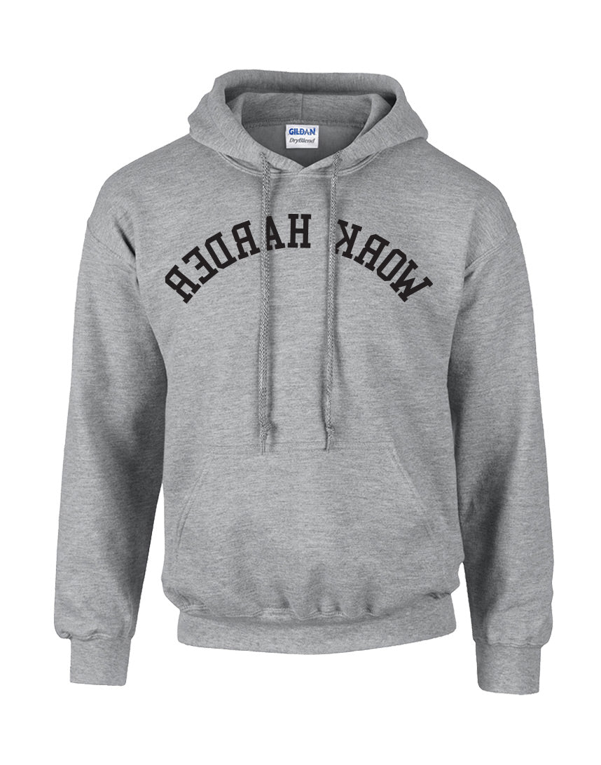 picture of elitefts Work Harder Flip Hoodie grey