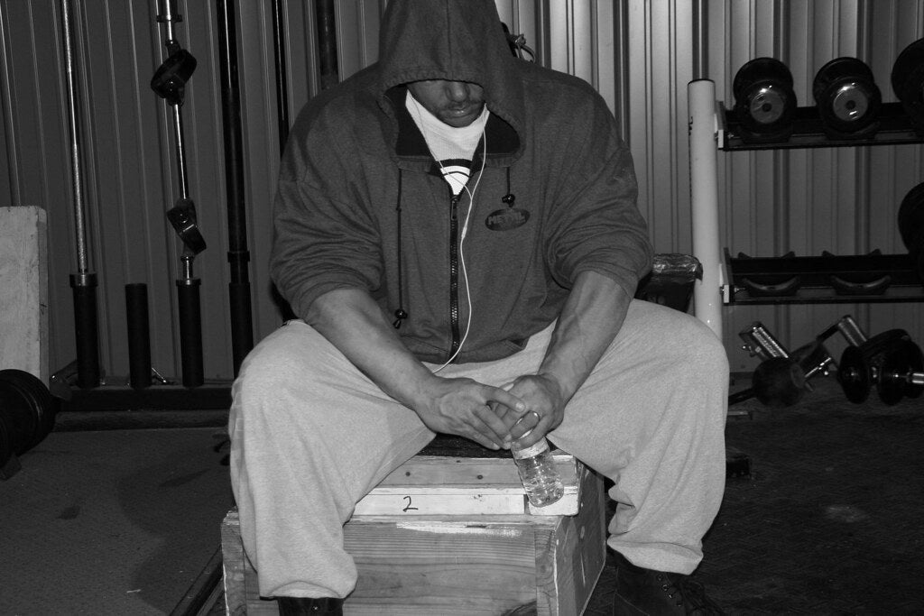 Dave sitting in gym - old pic 