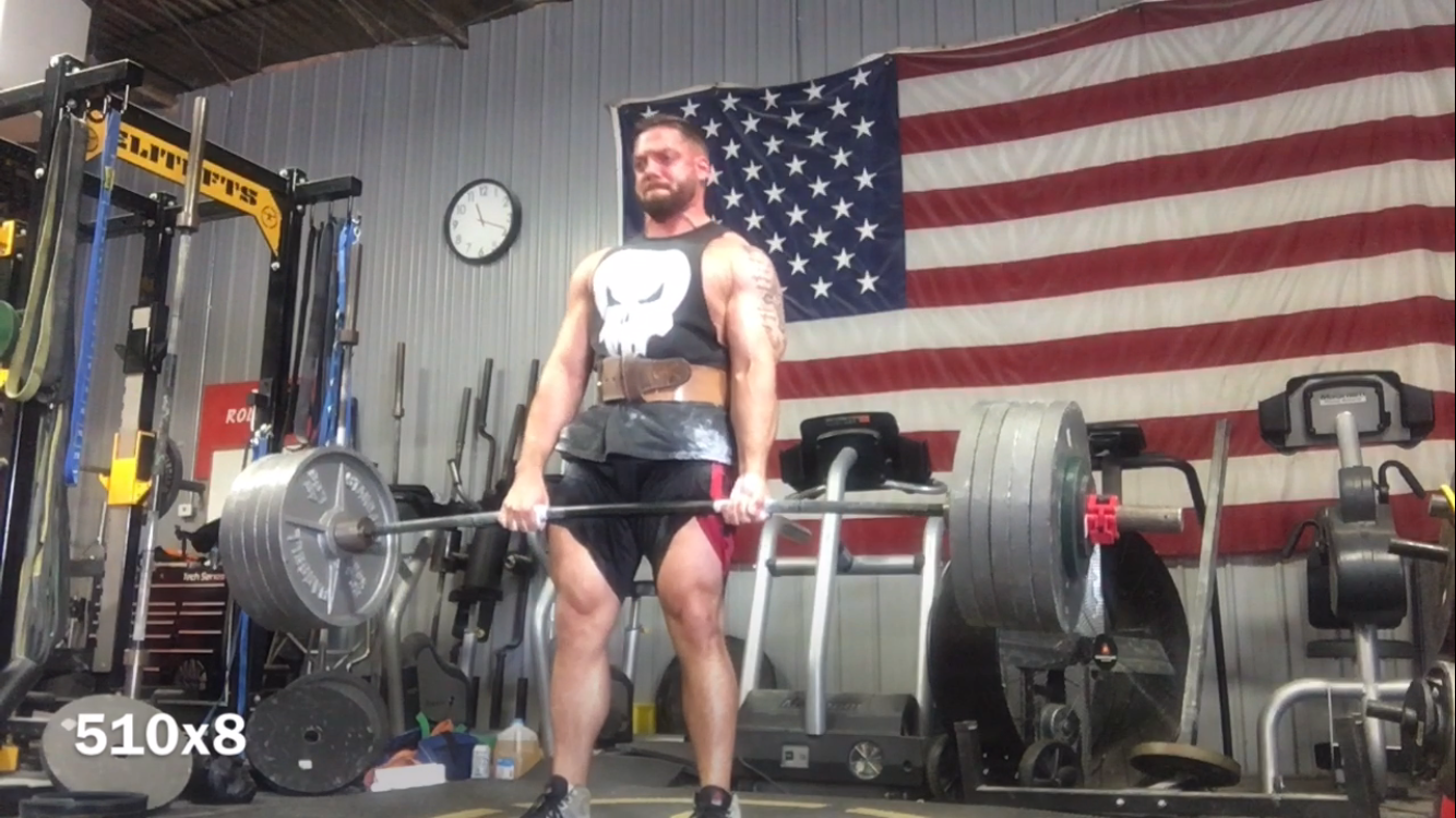 Deadlifts: 510x8 (rep PR) (Video) &amp; Cambered Bar Box Squats / Purdue Barbell Visit
