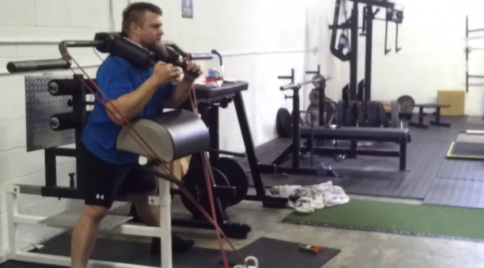 SS Yoke Bar Upper Back Good Morning with Mini-Bands