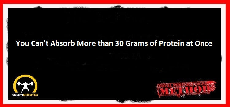C.J. Murphy,; You Can’t Absorb More than 30 Grams of Protein at Once;