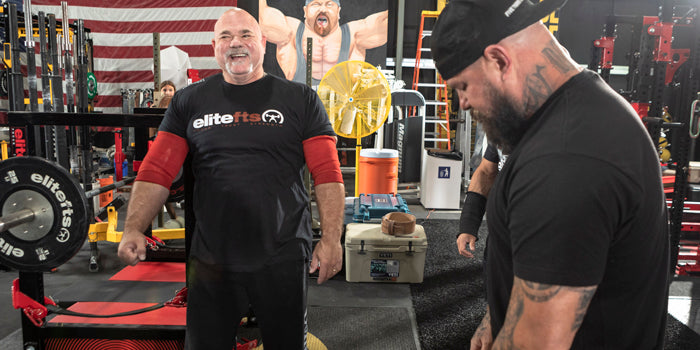 Dave tate and Jim Wendler in gym