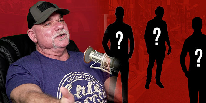 Save talking with a red background and three shilouettes behind him.