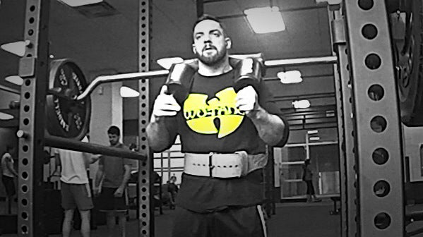 Video: SS Yoke Bar Good Mornings to Pins: 240x6 &amp; Dead Stop Barbell Rows