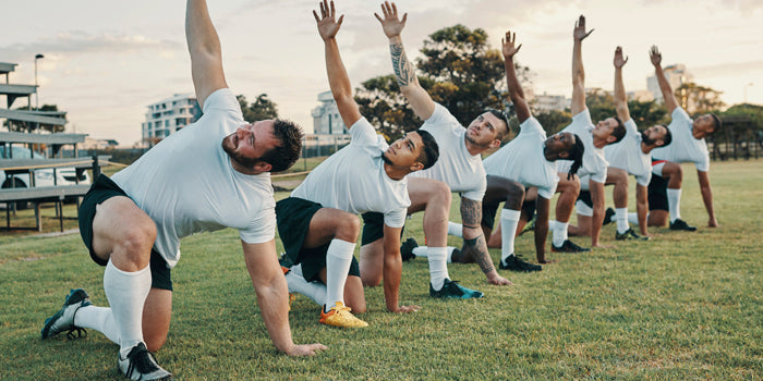 rugby team stretch