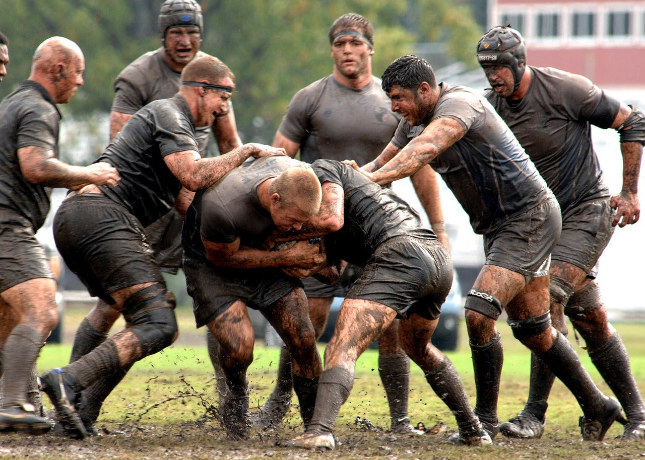 Rugby Players in scrub 