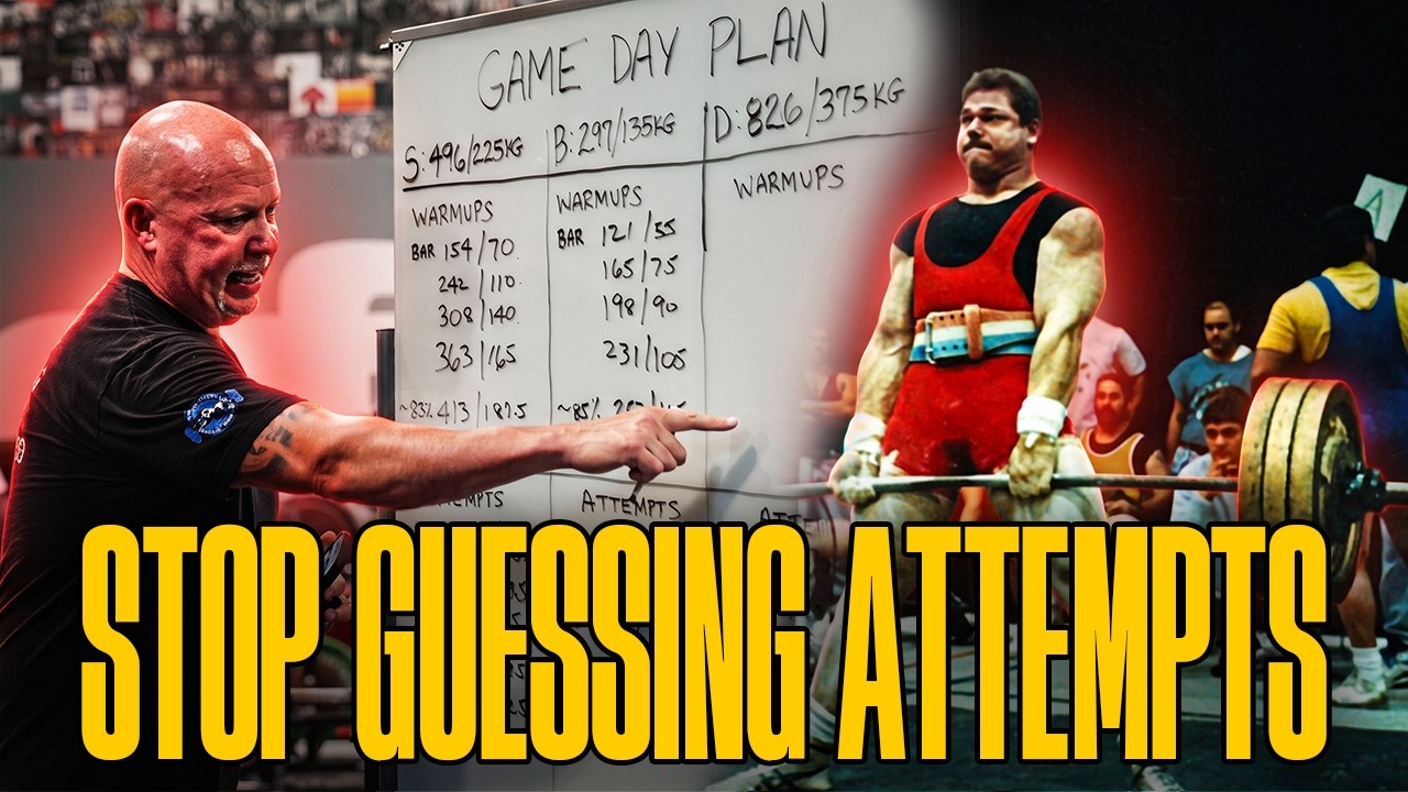 Matt Gary explains powerlifting meet attempt selection and warm-up percentages for squat, bench press, and deadlift