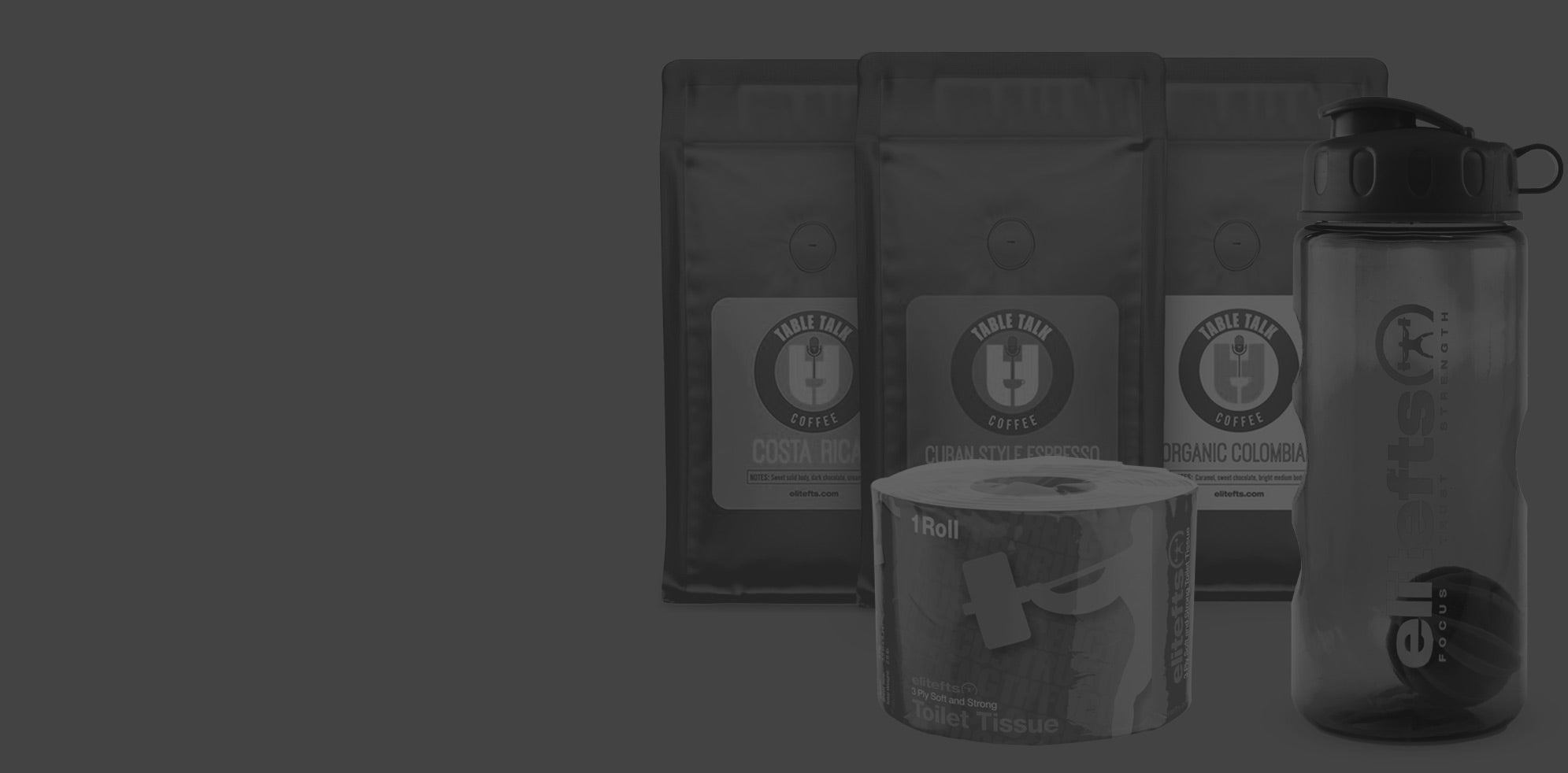 Coffee, toilet paper, and a shaker cup