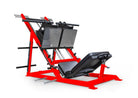 Red and black gym machine on a white background