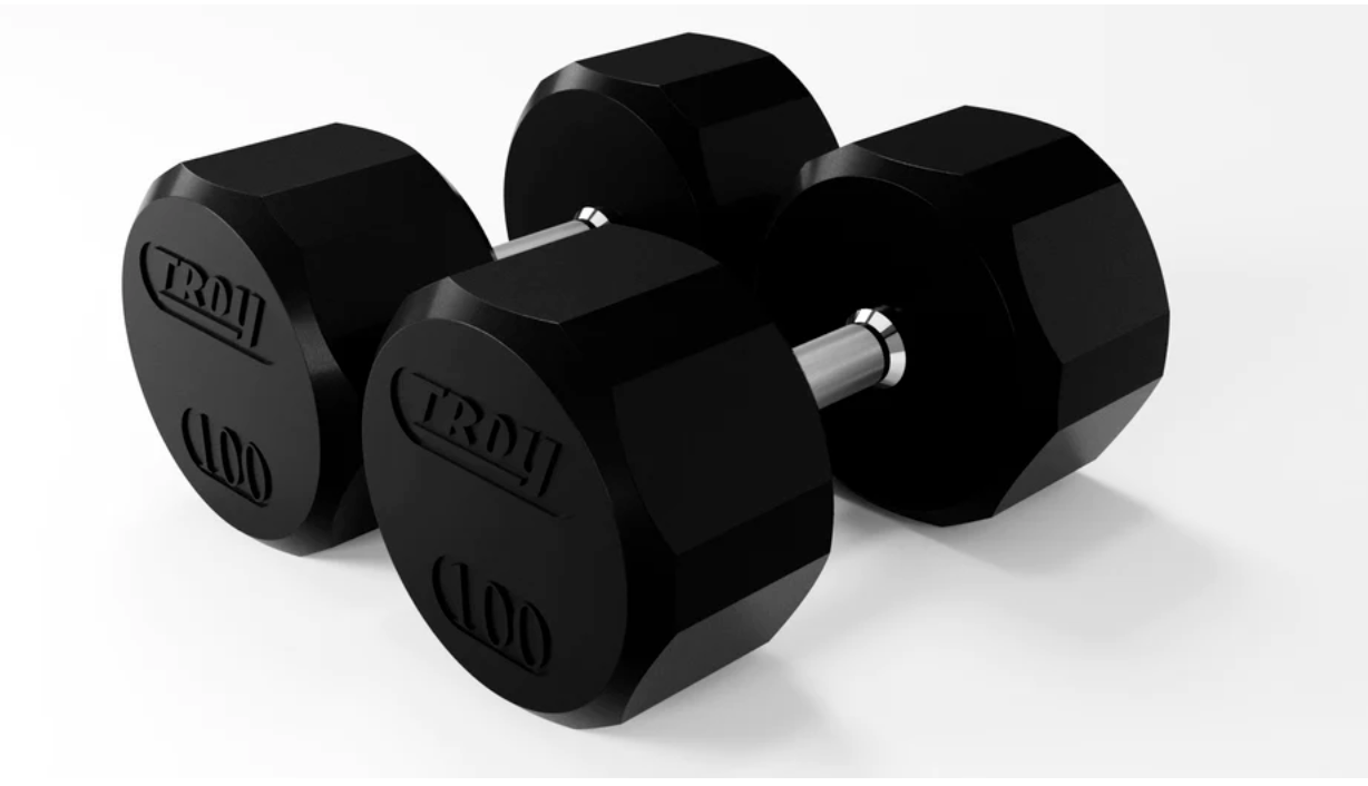 12 Sided Rubber Dumbbell