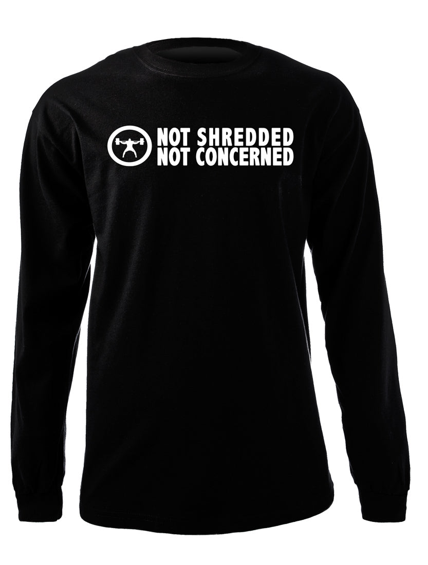 picture of elitefts Not Shredded Not Concerned Long Sleeve T-Shirt black