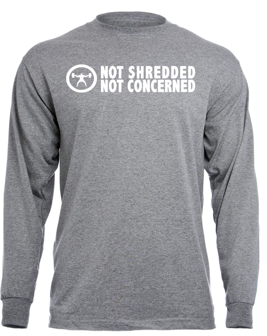 picture of elitefts Not Shredded Not Concerned Long Sleeve T-Shirt grey