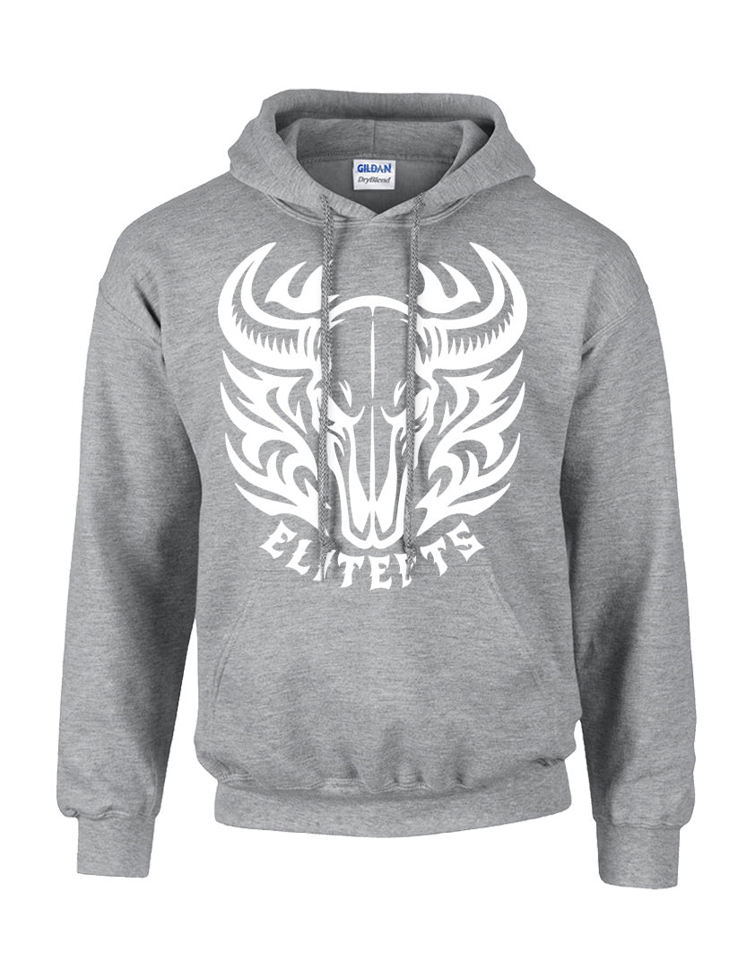 elitefts Bull Skull Hoodie grey