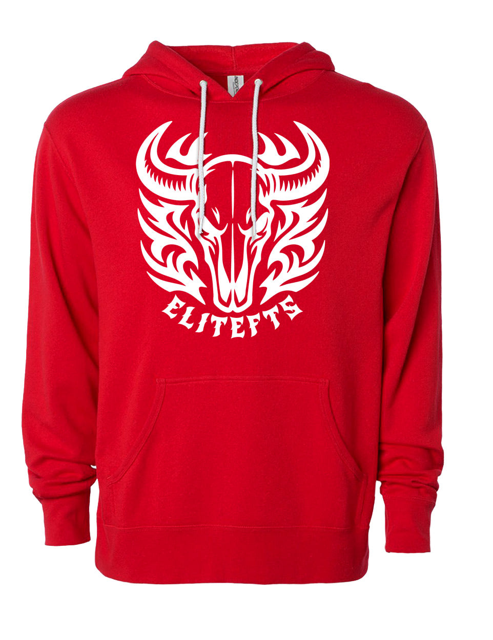 elitefts Bull Skull Lightweight Hoodie red
