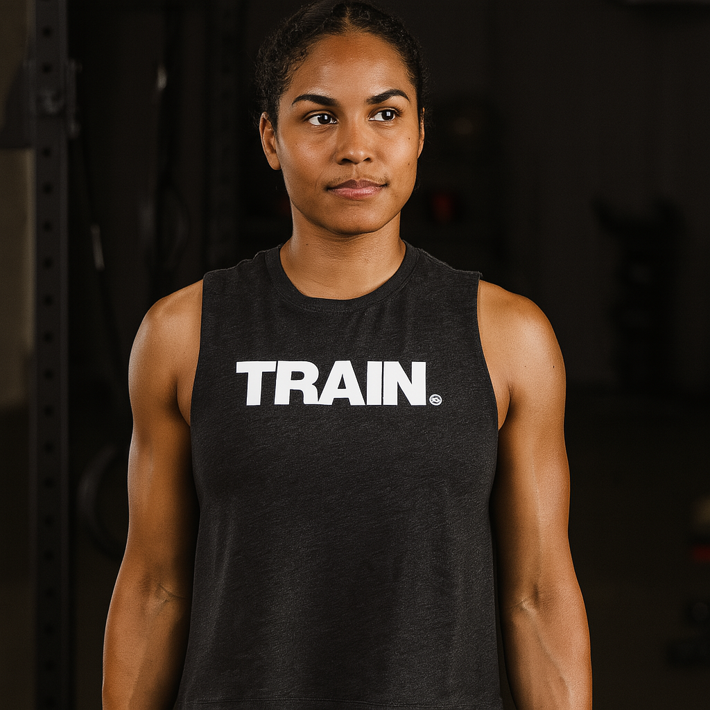 elitefts White Train Women's Racerback Cropped Tank-all-groups