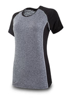 Gray and black athletic shirt on a white background