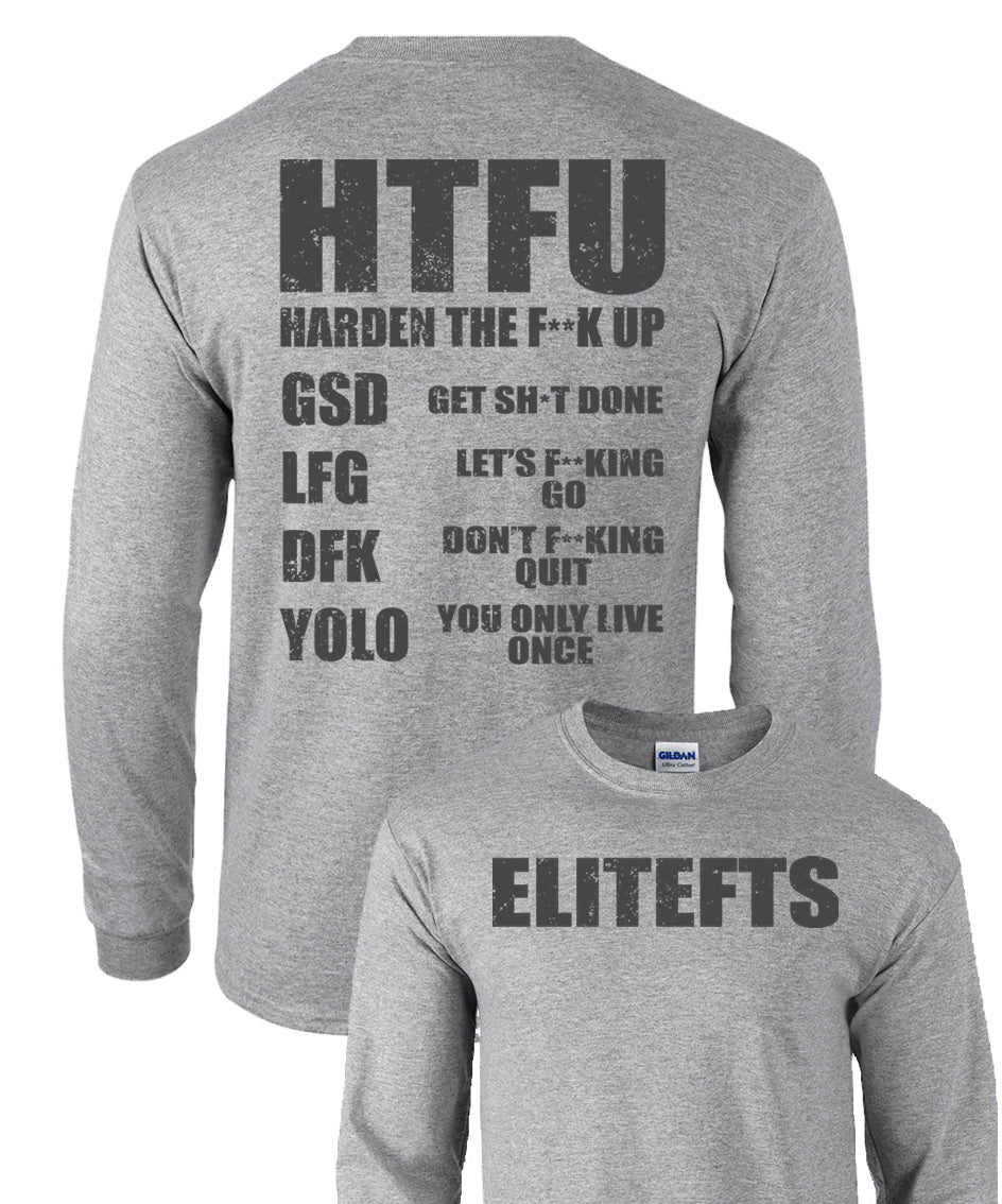 elitefts HTFU Long Sleeve T-Shirt grey