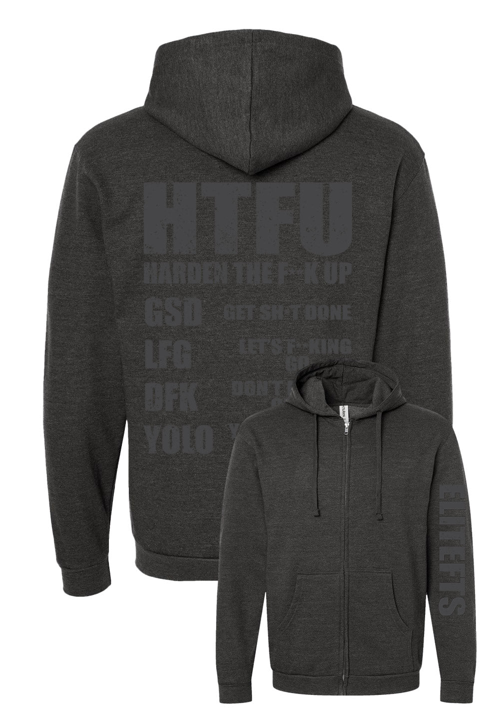HTFU Full Zip Hoodie black