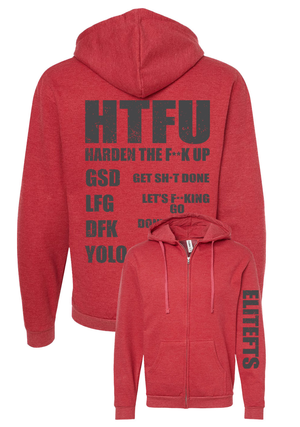 HTFU Full Zip Hoodie red